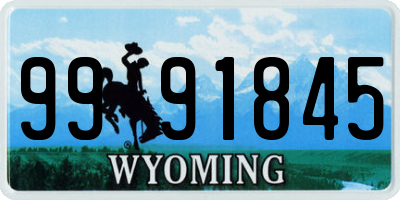 WY license plate 9991845