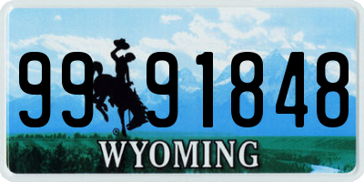WY license plate 9991848