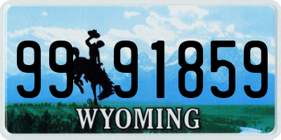 WY license plate 9991859