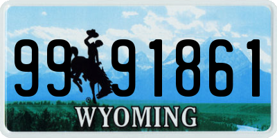 WY license plate 9991861