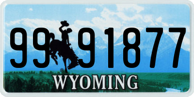 WY license plate 9991877