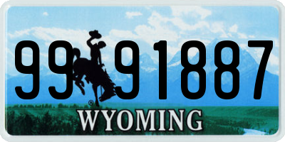 WY license plate 9991887