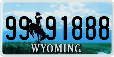 WY license plate 9991888