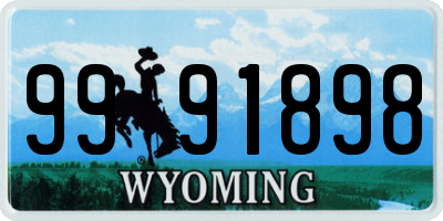 WY license plate 9991898