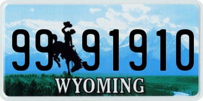 WY license plate 9991910