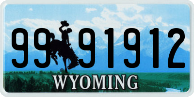 WY license plate 9991912