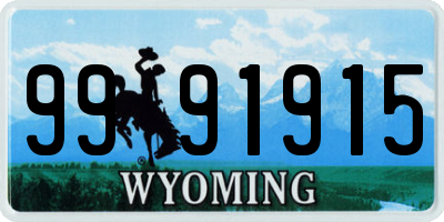 WY license plate 9991915