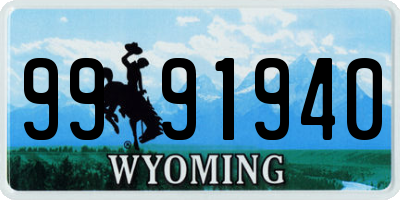 WY license plate 9991940