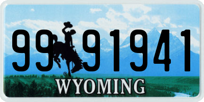 WY license plate 9991941