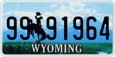 WY license plate 9991964