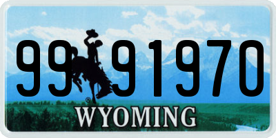 WY license plate 9991970