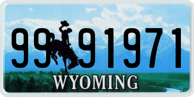 WY license plate 9991971