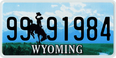 WY license plate 9991984