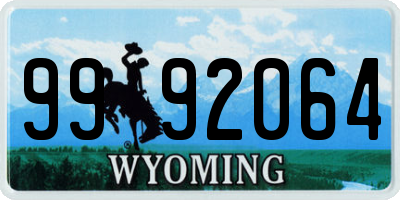 WY license plate 9992064