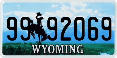 WY license plate 9992069