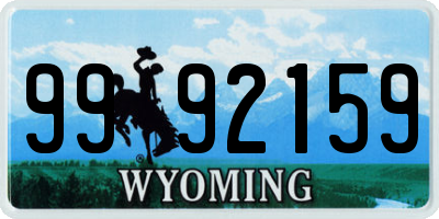 WY license plate 9992159
