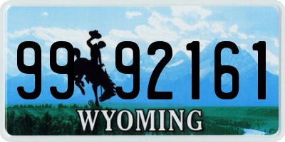 WY license plate 9992161