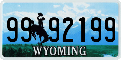 WY license plate 9992199