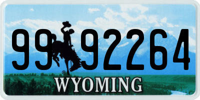 WY license plate 9992264