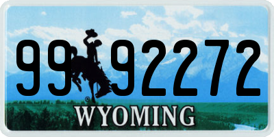 WY license plate 9992272