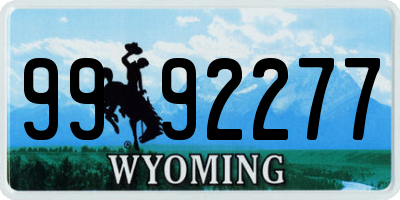 WY license plate 9992277