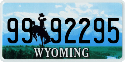 WY license plate 9992295