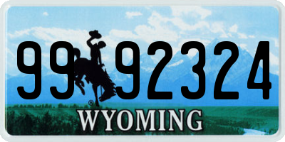 WY license plate 9992324