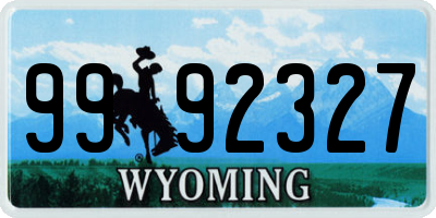 WY license plate 9992327