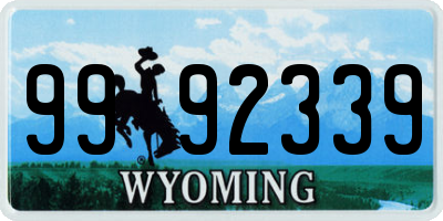 WY license plate 9992339