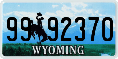 WY license plate 9992370