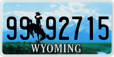 WY license plate 9992715