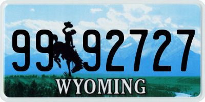 WY license plate 9992727