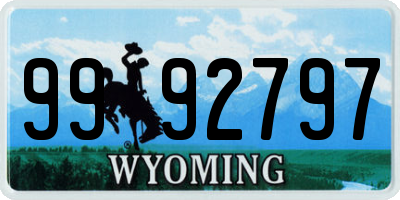 WY license plate 9992797