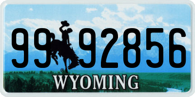 WY license plate 9992856