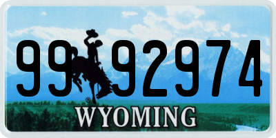 WY license plate 9992974