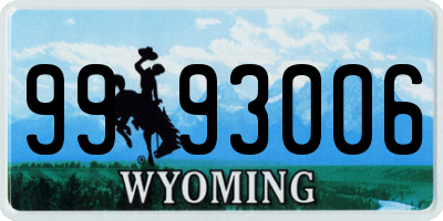 WY license plate 9993006