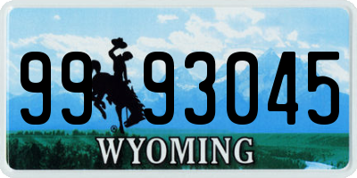 WY license plate 9993045