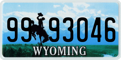 WY license plate 9993046