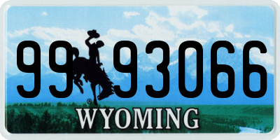 WY license plate 9993066