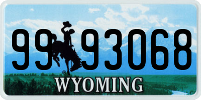 WY license plate 9993068