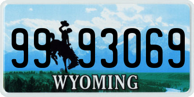 WY license plate 9993069