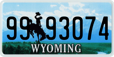 WY license plate 9993074