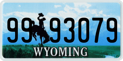 WY license plate 9993079