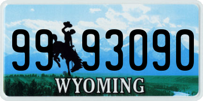 WY license plate 9993090