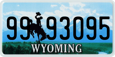 WY license plate 9993095