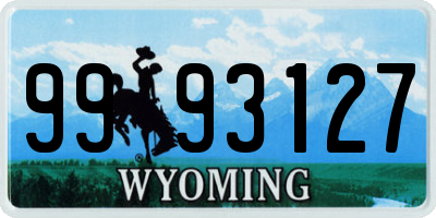 WY license plate 9993127