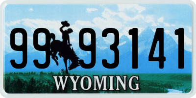WY license plate 9993141