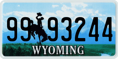 WY license plate 9993244