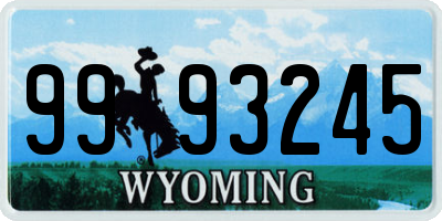 WY license plate 9993245