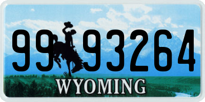 WY license plate 9993264